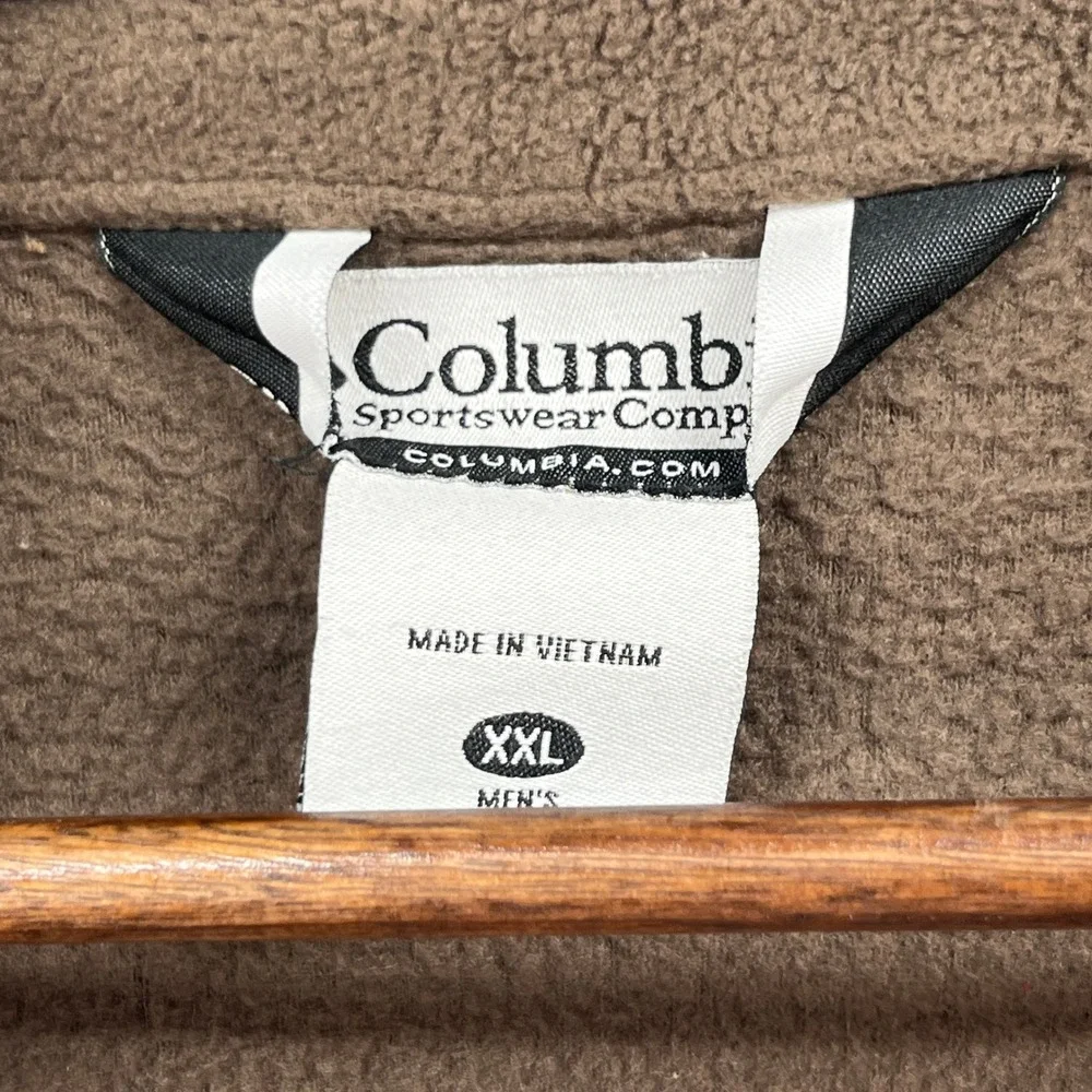 Columbia Fleece Jacket Mens XXL Steens Mountain Brown Full Zip Soft Gorpcore